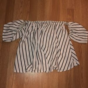 Black and white off the shoulder top